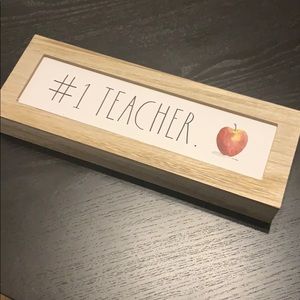 New-Rae Dunn: #1 Teacher Wooden Sign